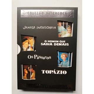 DVD COLEÇÃO Hitchcock - JANELA INDISCRETA - O HOMEM QUE SABIA DEMAIS - OS PÁSSAROS E TOPÁZIO