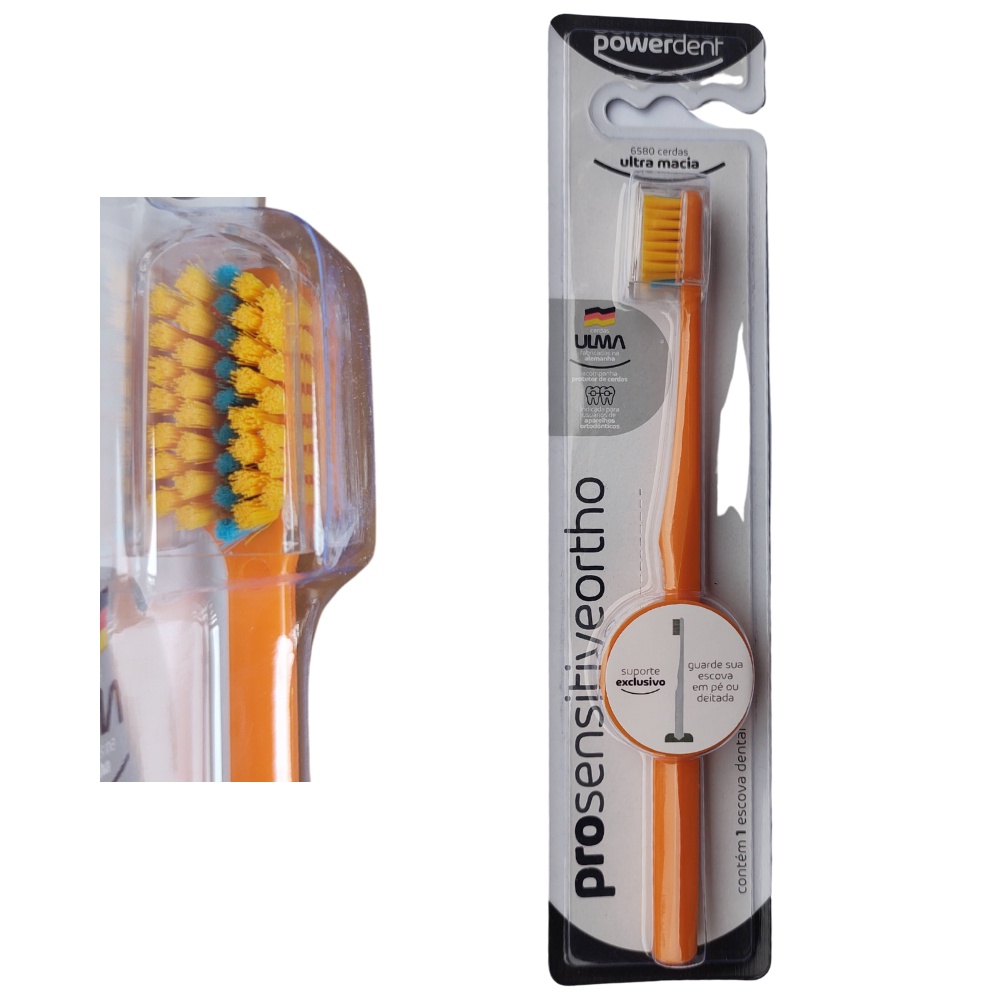 Escova dental para aparelho ortodôntico ultramacia com cerdas que ...