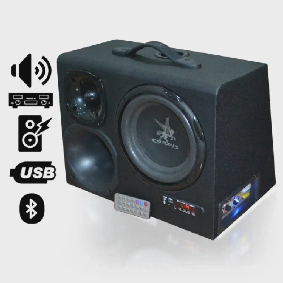 Caixa de Som Automotivo Completa com Módulo 300W Conexão 12V ou 127/220v com Bluetooth/usb/fm