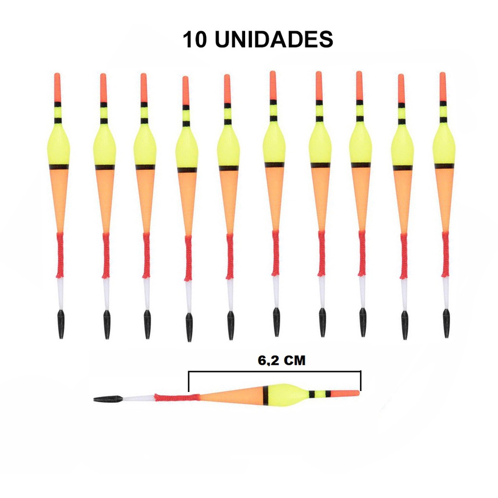 Boia Plastica Tipo Palito Otima Para Pesca De Tilapias E Lambaris - 10 Unidades