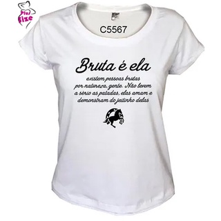 Blusa Feminina Plus Size Country Frase Bruta e Ela C5567
