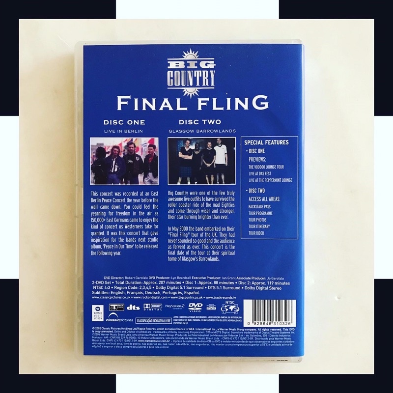 DVD DUPLO BIG COUNTRY - FINAL FLING - Glasgow Barrowlands / Live