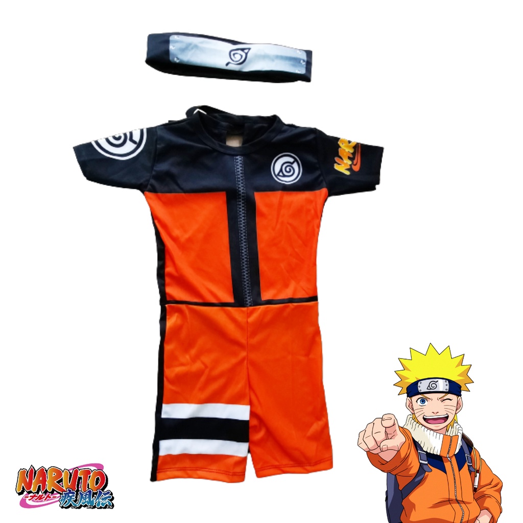Fantasia Infantil do Naruto com Bandana de Tecido.