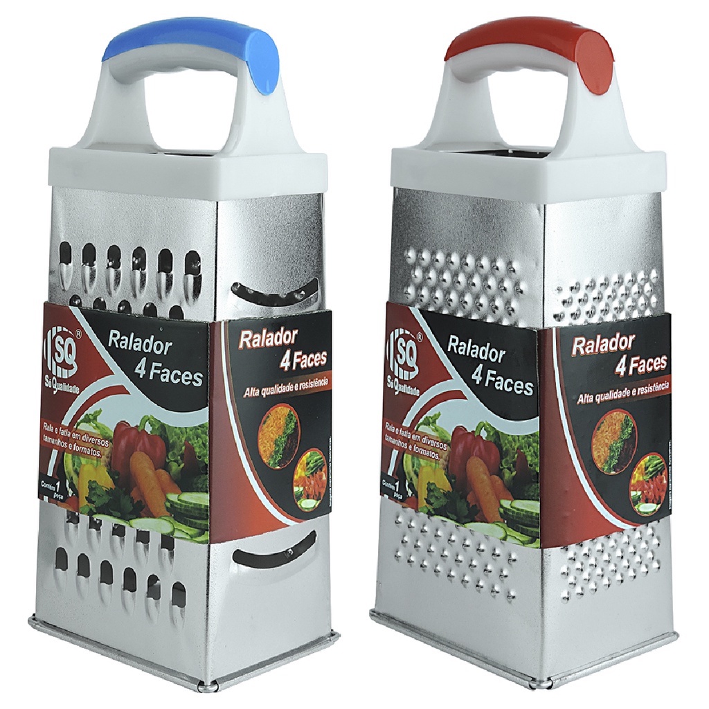 Ralador de Legumes Inox Manual 4 Faces para Verduras Legumes Queijo Multiuso