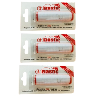 Kit 3 Elastic - Linha Elástica Para Amarrar Isca (3 X 110 Metros)