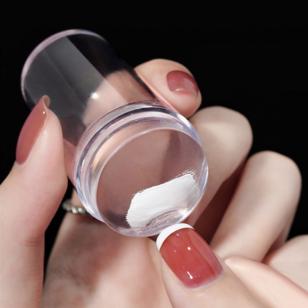Carimbo de Unha Transparente com Ponta de Silicone