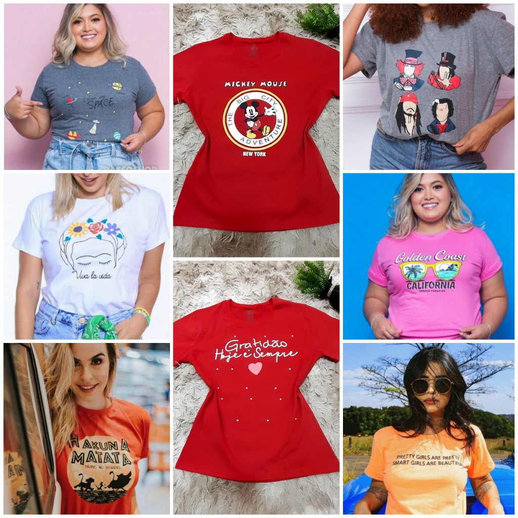 Combo 10 T Shirt Feminina Blusas Femininas Atacado Só Hoje !