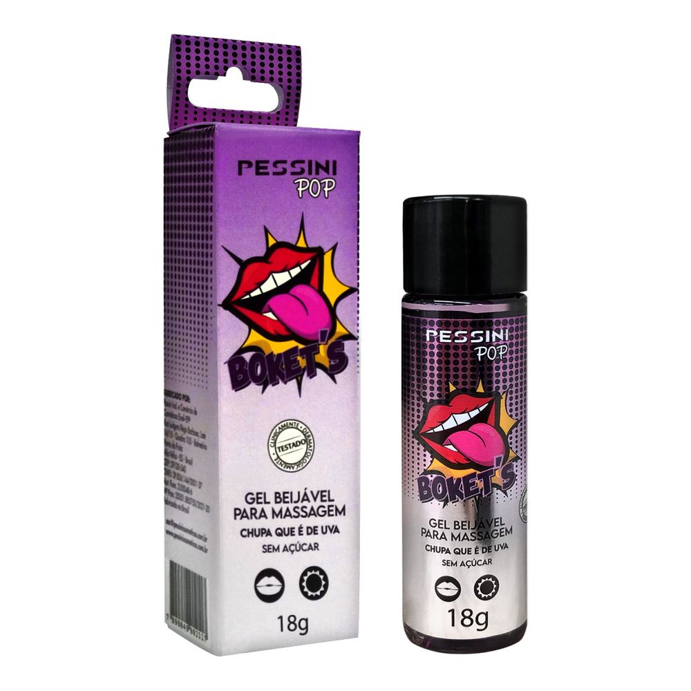 Gel Beijável Sexo Oral 18g Uva para Massagem Bokets Pessini Sexy shop