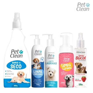 Combo Banho Cães e Gatos Higiene Completa Pets Spray Bucal 5 Em 1 - Pet Clean