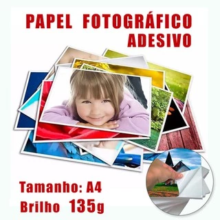 Papel Fotográfico Super Adesivo A4 135g Glossy 20 Folhas