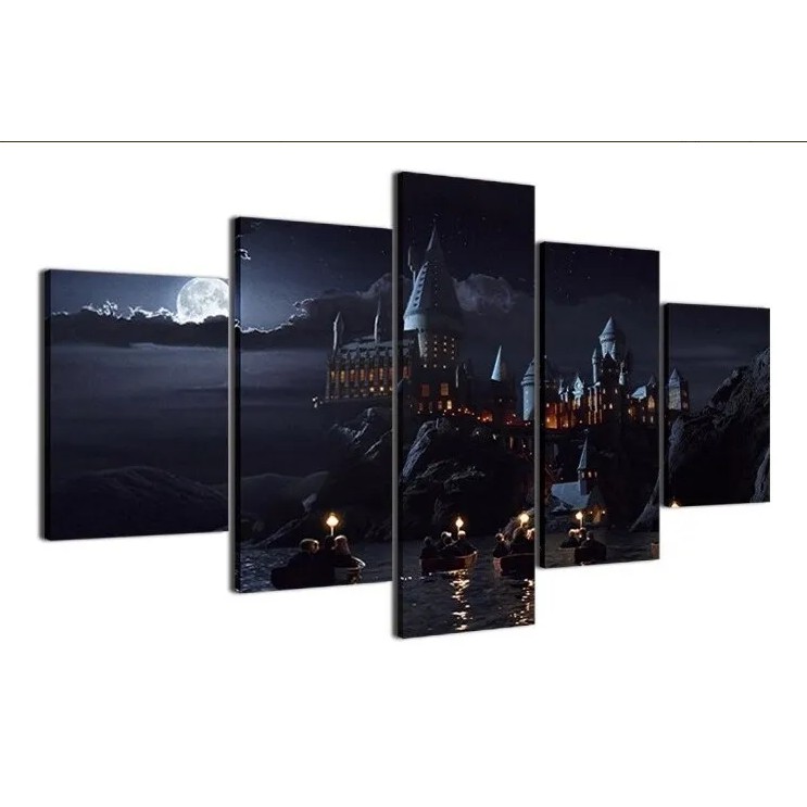 Quadro Decorativo Mosaico 5 Peças Hogwarts