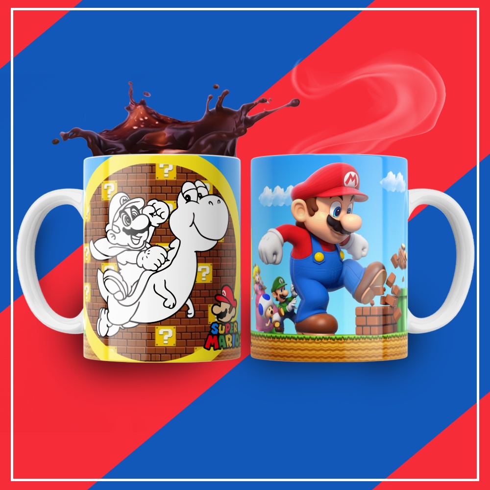 Super Mario Luigi - Tazza con iniziale, verde/bianco, taglia unica