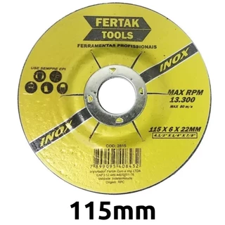 3 Disco De Desbaste Esmerilhadeira 4.1/2'' 115mm Para Metal e Aço Inox - Profissional - Fertak