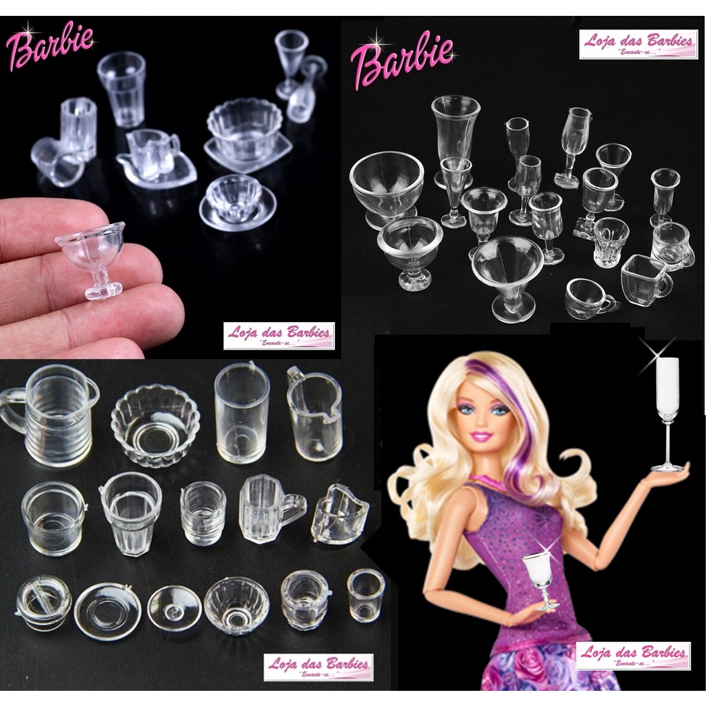 Jogo De Panelas e Utensílios De Cozinha Para Barbie (11 Peças) por R$39,90