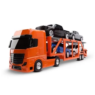 Caminhão Cegonheira Petroleum com + 04 Carrinhos Pick-ups - Roma Brinquedos