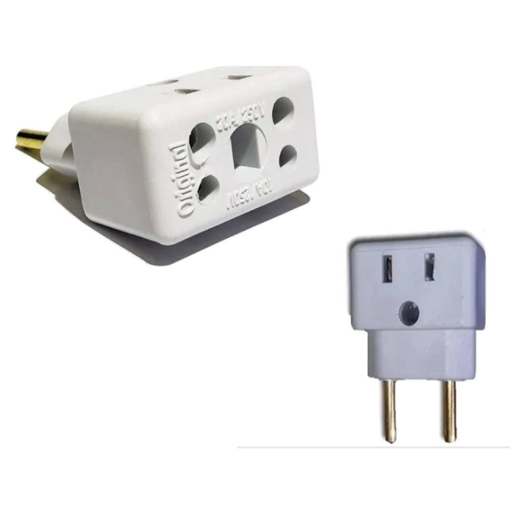 Adaptador para Tomada Chata Padrão Americano Brasileiro Plug 3 Saídas ...
