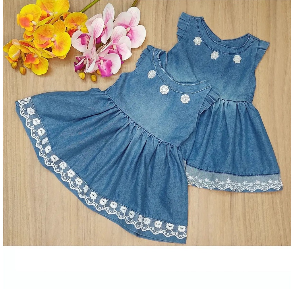 Vestido hot sale jeans bebê