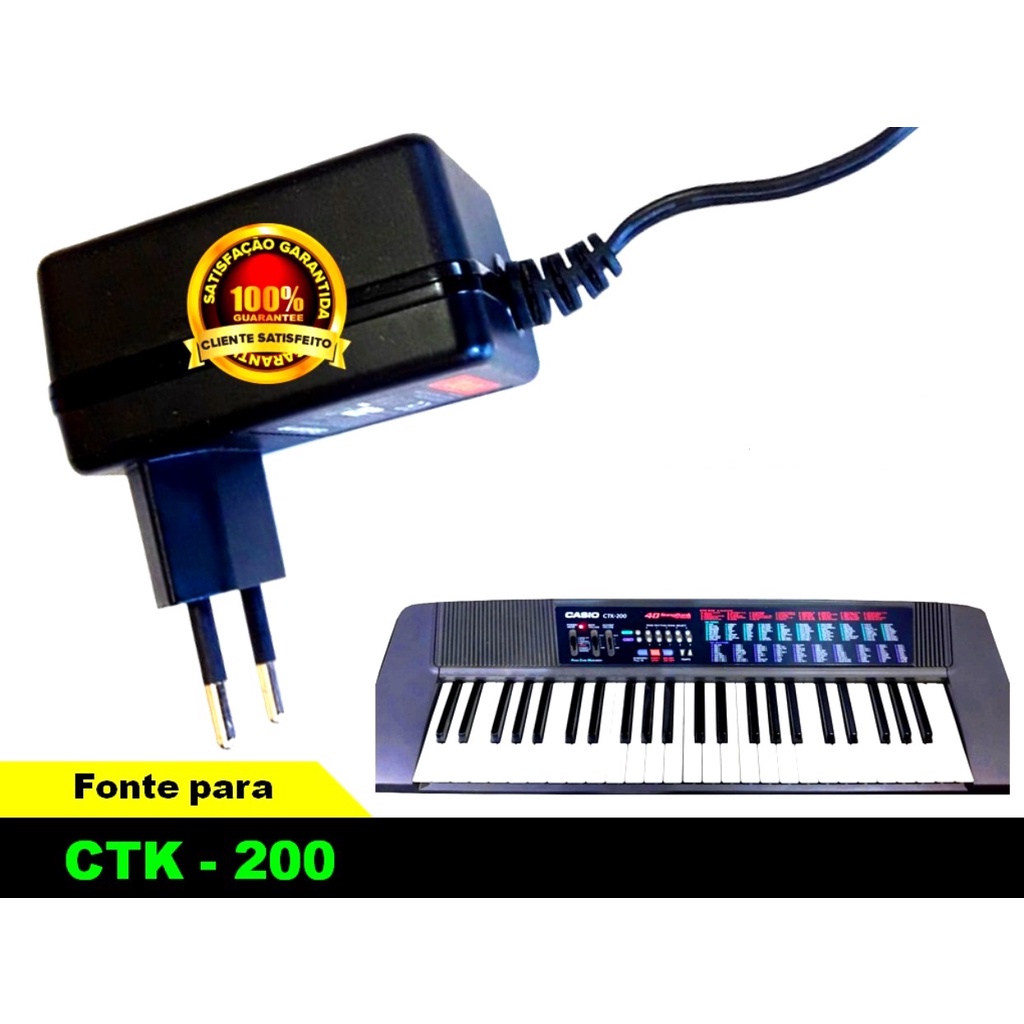 Fonte adaptador para teclado Casio CTK 200 Bivolt Envio imediato