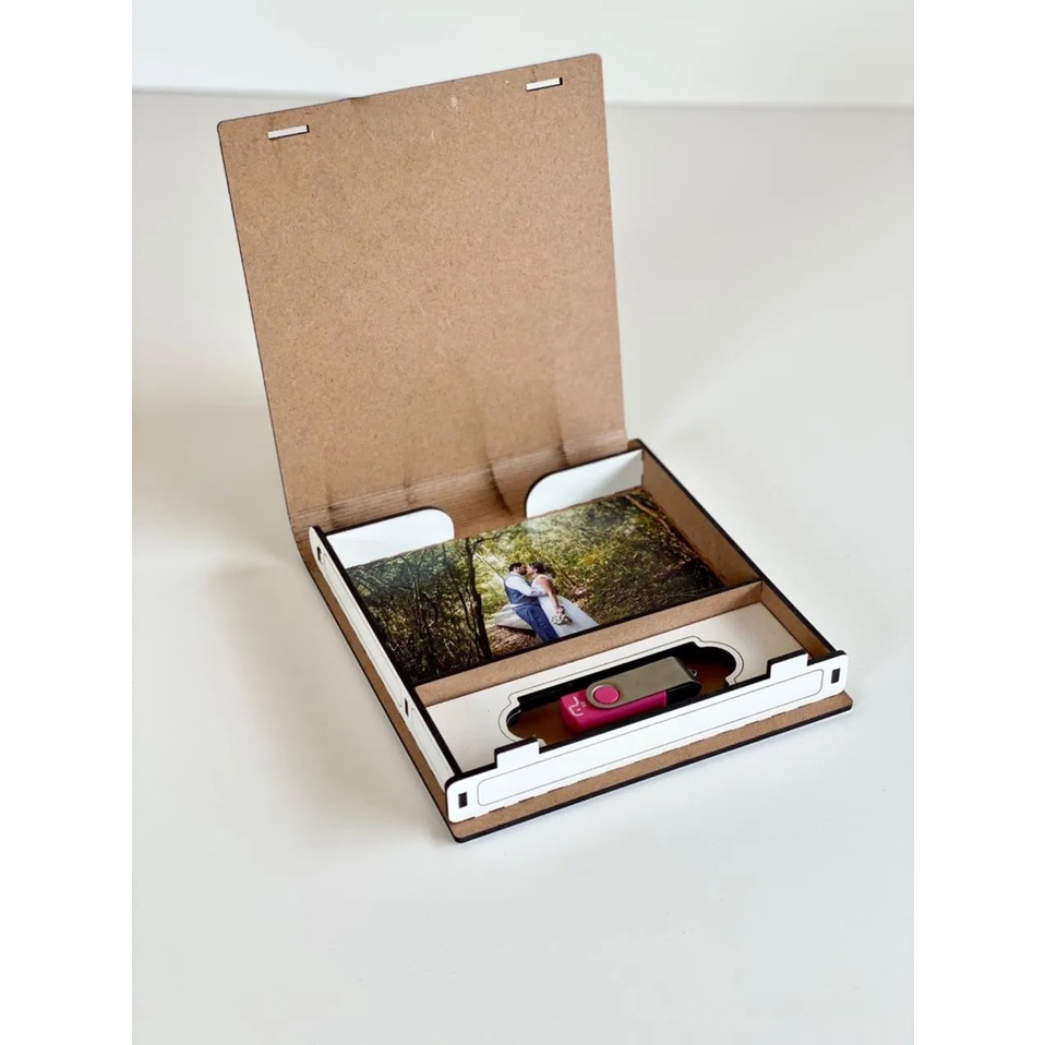 Caixa para foto e pen drive - MDF Branco | Shopee Brasil