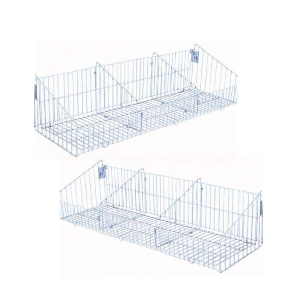 KIT - 2 Cestos com divisórias 91x30 Branco New Plus - Sa Gôn