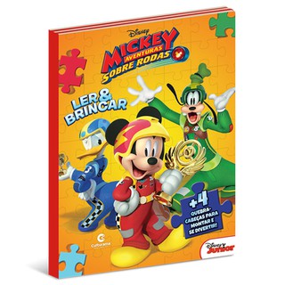 Livro Quebra Cabeça Mickey Aventuras Sobre Rodas Cartonado