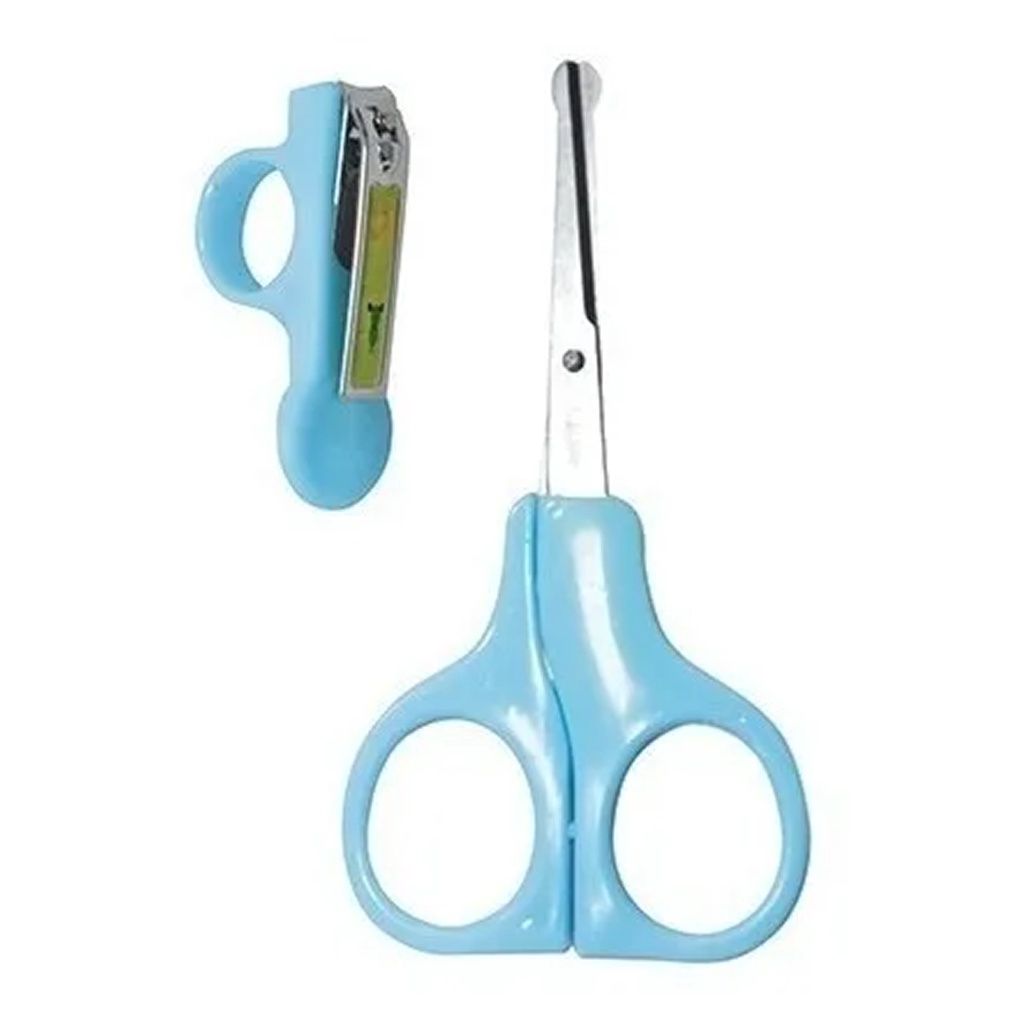 Kit Tesoura e Cortador de Unha Infantil Bebê Art Baby I7663 Menino ...