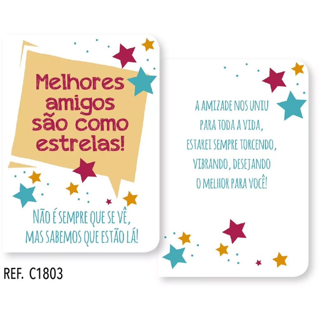 10 unidades de Cartão de Amizade (Amigo) - 10,5 x 15 cm com envelopes ...
