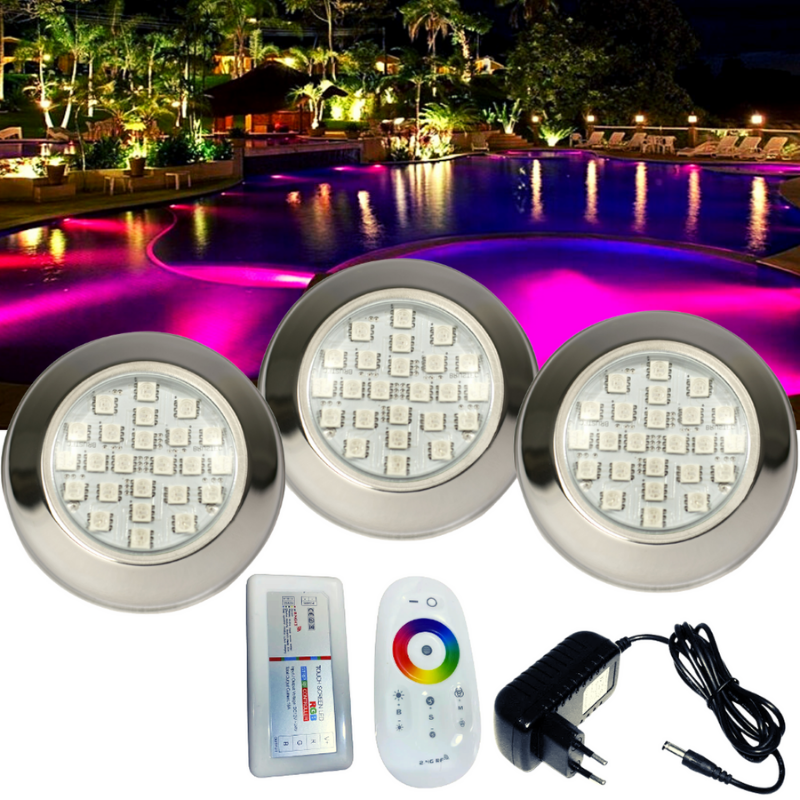 Kit Refletor Led Brustec Piscina Power W Inox Rgb Rosca Shopee