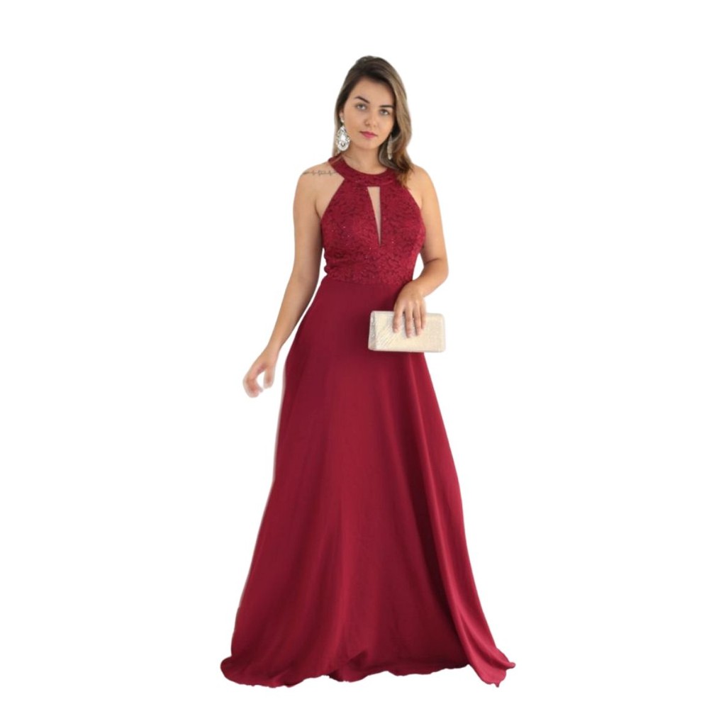 Vestido de casamento 2024 para madrinha vermelho