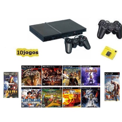 Playstation 2 Slim Play2 Completo + 10 Jogos + Garantia Ps2 2