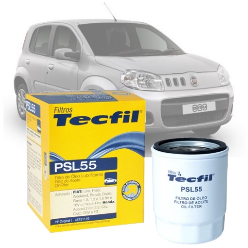 Filtro Óleo Tecfil PSL55 Fiat Novo Uno 1.0 1.4 2012 em Diante
