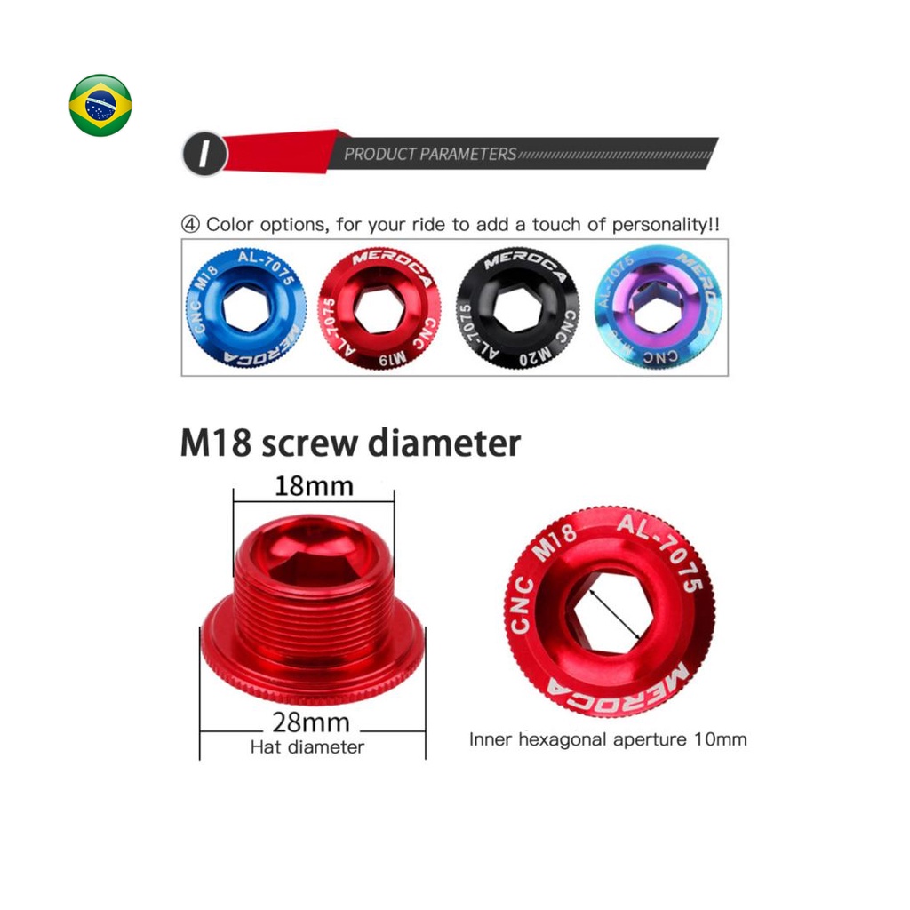 Parafuso M18 Tampa Pedivela Hollowtech Shimano Absolute Prime