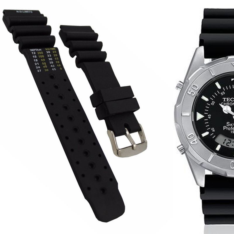 Pulseira Para Relógio Technos T205 Preta 24mm