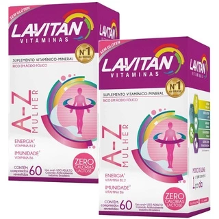 Kit com 02 Unidades Lavitan A-Z Mulher Cimed com 60 comprimidos cada