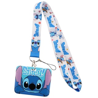 NATASHA Stitch Lanyard Azul Alienígena Ponto Desenho Animado Para Chave  Pingente Telefone Alça Porta-Chaves