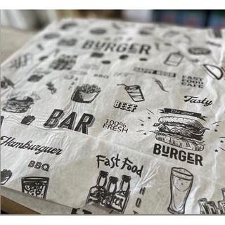 Papel Acoplado Estampado para Hamburguer Frios Lanches - 40x40cm - 2kg