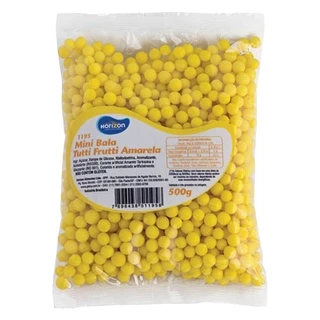 Mini Bala Amarela Tutti Frutti 500g - Horizon