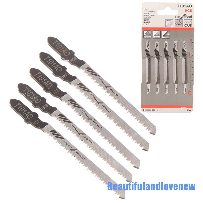 Beautifulandlovenew 0312 5pçs T101Ao Hcs T-Shank Lâmina Curva / Ferramenta De Corte Para Madeira Plástico / Serra