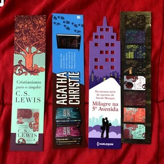 Kit Marcadores Originais Harper Collins Agatha Christie C.S. Lewis | Marcador de Página de editora oficial coleção marca páginas livros bookstan texto livro pagina papelaria fofo literatura leitura coleção books