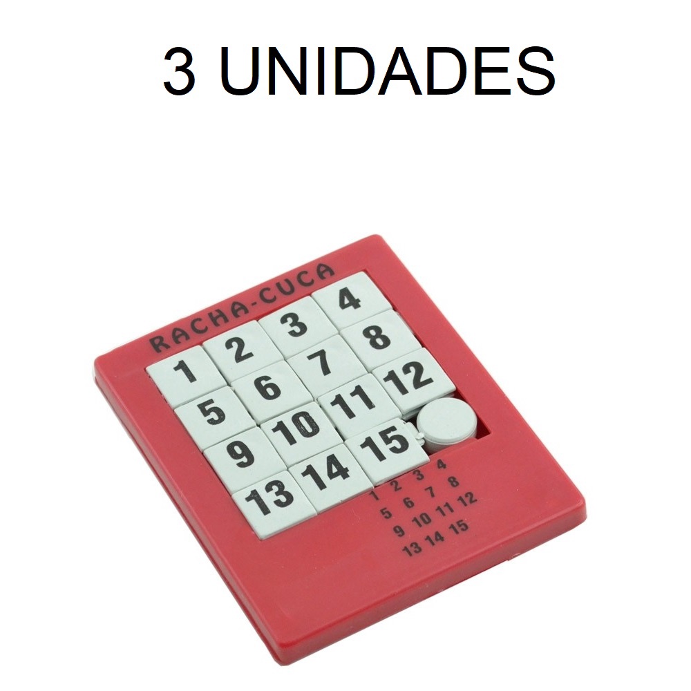 Kit 6 Racha Cuca Brinquedo Prenda Lembrancinha Puzzle Numero - R$ 44,97