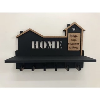 Porta Chaves Decorativo Casa de Parede BLACK - MAIS CHAVEIRO - Pronta Entrega