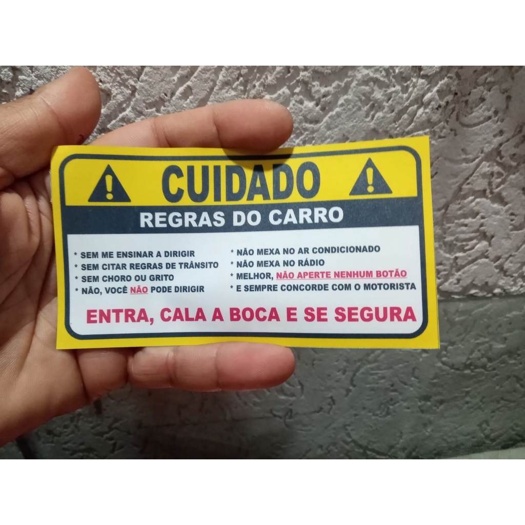 Adesivos As Regras do Carro.