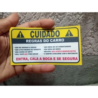 Adesivos As Regras do Carro.
