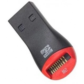 Mini Leitor Adaptador USB Cartão Memória M2 Mini SD Tf Micro