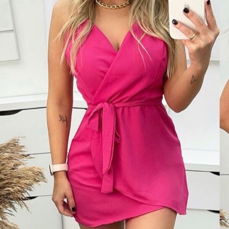 Vestido transpassado de store alcinha