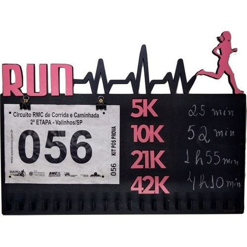 Porta-medalha Para Corrida De Rua Mulher Recorde De Tempo