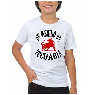 Camiseta infantil os menino da pecuária boi roça barato