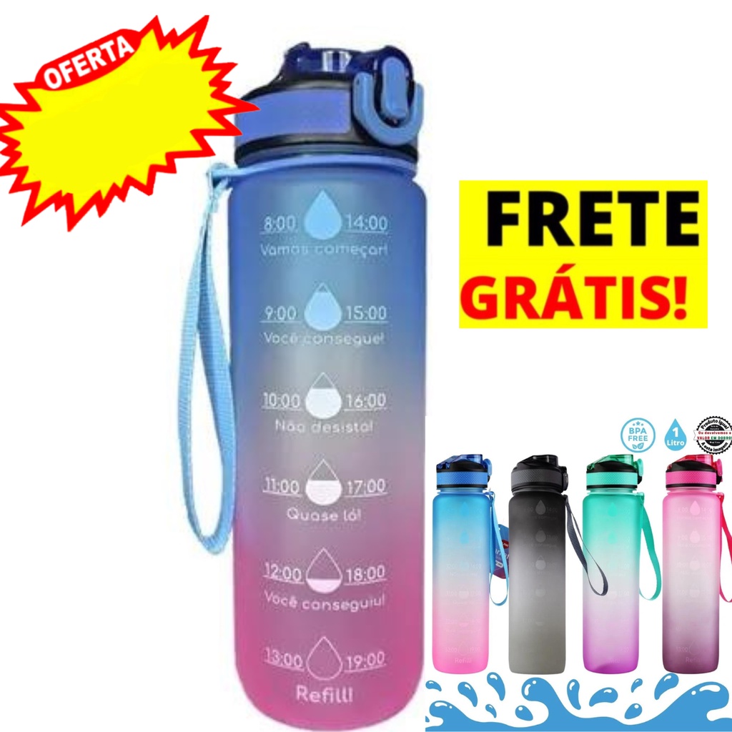 Garrafa Squeeze De Agua Tik Tok Com Motivacional Marcador De Temp 1L Shopee Brasil