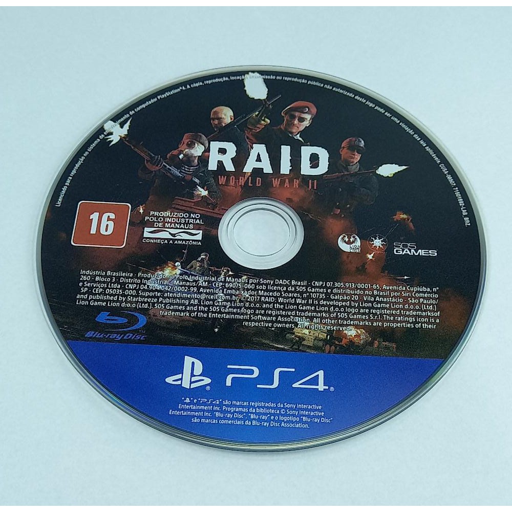 RAID World War II Ps4 (Novo) (Jogo Mídia Física) - Arena Games