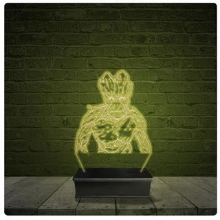Led Luminária Acrílico Abajur - Groot Marvel Guardiões 10